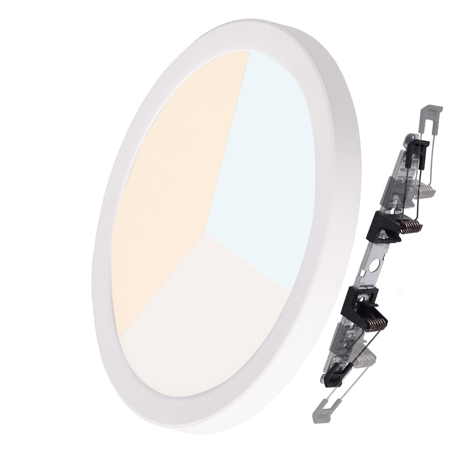 Plafonnier LED rond 18W double montage encastrable ou en saillie blanc Ø225mm
