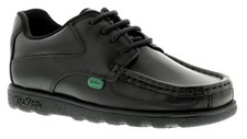 Image of Kickers Boys School Shoes Fragma Lace 3 Junior Leather Lace Up black UK Size