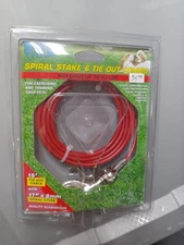 Titan Red Dog Tie Out Cable 15 Ft cable with Snaps for Large Dog Up To 80 Pounds