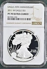 2011 W Proof American Silver Eagle 25th Anniversary NGC PF70 - A348