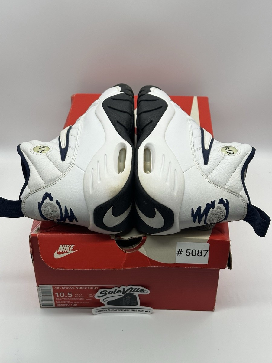 Size 10.5 - Nike Air Shake Ndestrukt White Navy 2017 | eBay