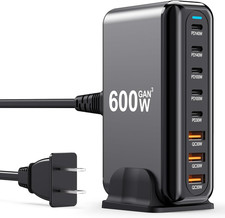 USB C Charger 600W 8 Port GaN Charging Station Fast Charger Block Power Hub