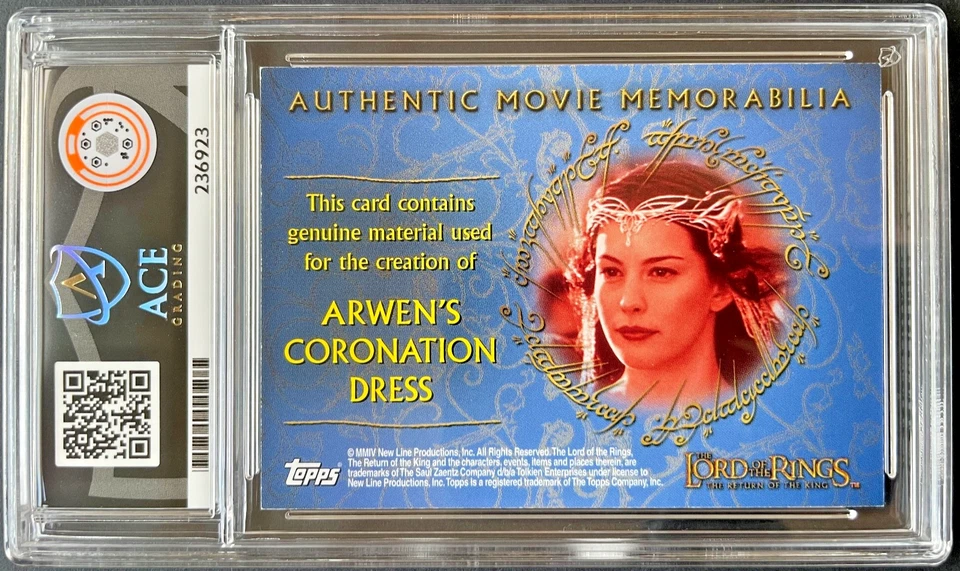 Arwen Liv Tyler Film Worn Relic Lord Of The Rings Return Of The King Topps ACE - Image 2 of 2
