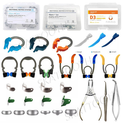 Dental Matrix Bands Ring Sectional Matrix System Wedges Pliers Fit Palodent V3