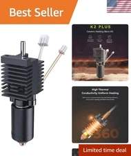 High Temp 350°C Ceramic Heating Block & Nozzle Kit for Creality K2 Plus Printer