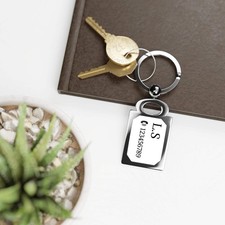 Engraved Rectangle Photo Keyring