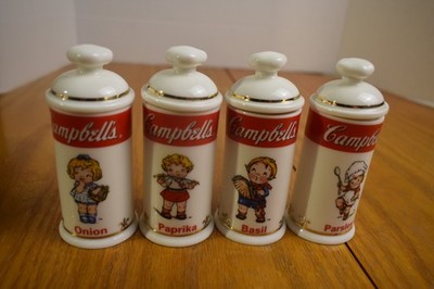VTG 1995 Campbell's Soup Ceramic Chives Spice Jar, 4'', Danbury Mint Replacement