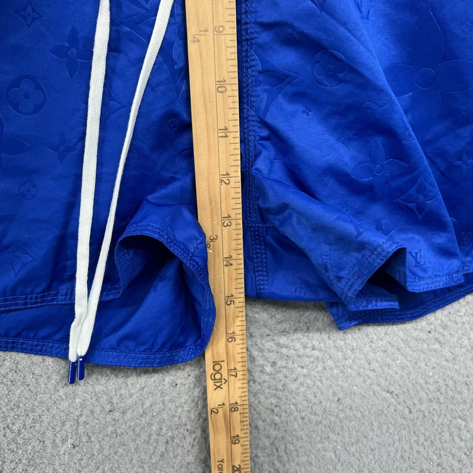 Pantalones Cortos de Natación Louis Vuitton Para Hombre XL Azul Monograma Cordón Hecho en Italia Piscina Foto 4 de 4