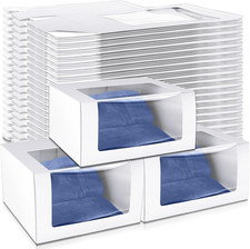 50 Pcs Gift Boxes with Window Display Clear for Baseball Cap Paper Fold Hat Orga