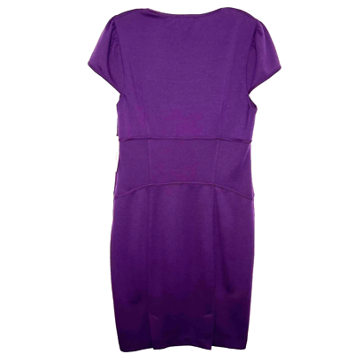 Laundry by Design NWT Womens Sheath Plum/Purple Midi Short Sleeves Dress  Size 12 | eBay