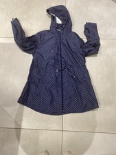 Bnwt Jones New York Navy Polka Dot Spot Raincoat Jacket - Size L Uk 14/16