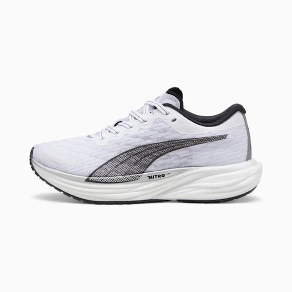 Scarpe da corsa Puma Deviate Nitro 2 376855 28 bianco nero argento donna US5 13