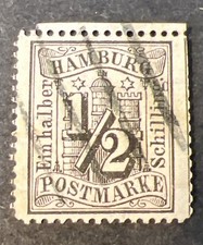 AD Hamburg, MiNr. 10, Randst&uuml;ck, 4-Strich, sehr sch&ouml;n, 2 Hilfslinien!!
