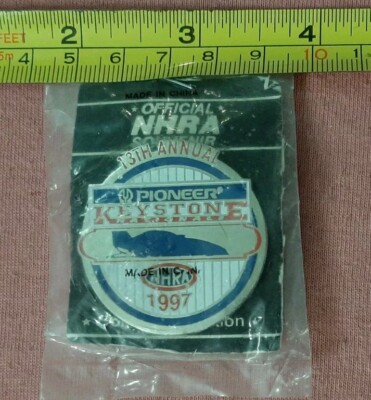 1997 NHRA 13th Annual Keystone Nationals Pioneer Reading Hot Rod Drag Racing Pin
