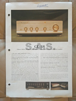 LUXMAN OEM PRODUCT BROCHURE - CL-38 TUBE PRE-AMP AND ML-08 TRANSISTOR POWER AMP
