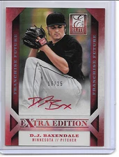 2013 Elite Extra Edition DJ BAXENDALE RED INK AUTO AUTOGRAPH RC SP #16/25 TWINS!