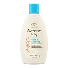 Aveeno Baby Daily Moisture Baby Shampoo and Body Wash gently clean Oat 8 oz.