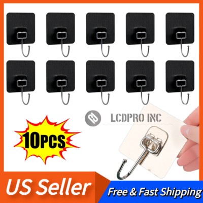 Large Adhesive Hooks Heavy Duty Wall Hooks 22lbs Self Adhesive  Hooks Door Hooks