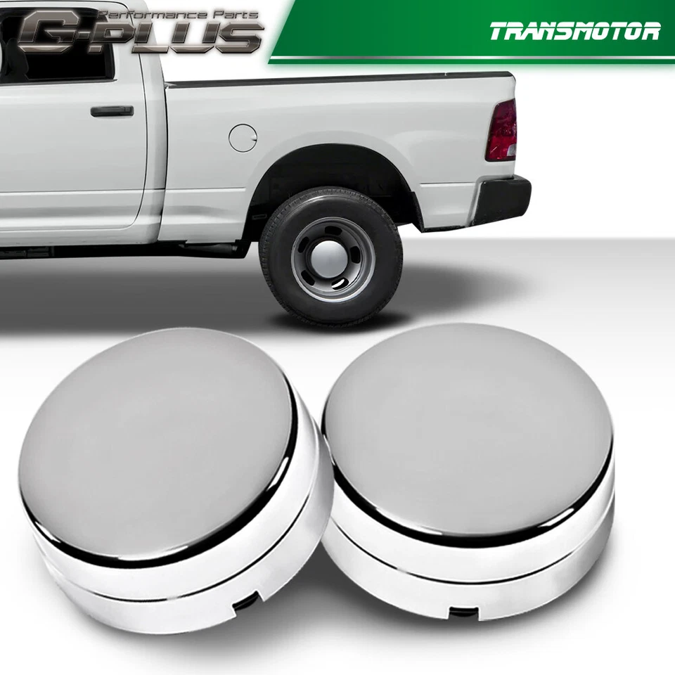 2X Tapacubos centrales plateados rueda trasera aptos para 03-17 Dodge Ram 3500 1 tonelada doble Foto 3 de 4