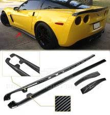 HYDRO CARBON FIBER ZR1 Style Side Skirts & Mud Flaps Fits 05-13 Corvette C6 Z06