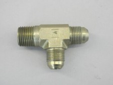 Parker 1/2" Hydraulic Fitting Run Tee Adapter Male JIC to Male NPT Steel - NE...