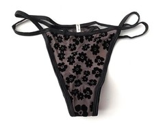 PINK Victoria's Secret Thong Panty Strappy Mesh Flocked Daisy S M L XL 2XL