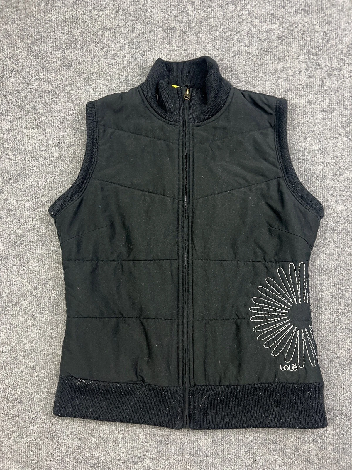 lole full zip flower embroidered quick dry breathable jacket