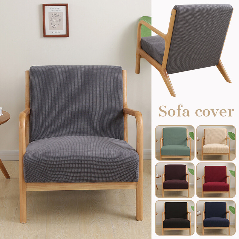 Armchair Slipcover Chair Cover Zipper Stretch Wooden Chair Protect