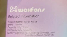 Waxfans Roll-On Wax Kit/new In Box