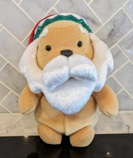 Vintage 2001 Disney Store Winnie the Pooh Santa Claus Bean Bag Plush Christmas