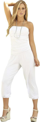 Mapale 1818 Bandeau Top Jumpsuit White Medium