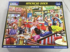 White Mountain Puzzle American Diner 1000 Pieces Complete