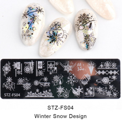 Bow Lace Leopard Snake Flowers Nail Art Stamping Manicure Template Image Plates