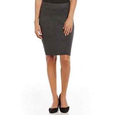EILEEN FISHER Italian 100% Wool Knit Sweater Skirt Gray Stretch Knee Length 3X