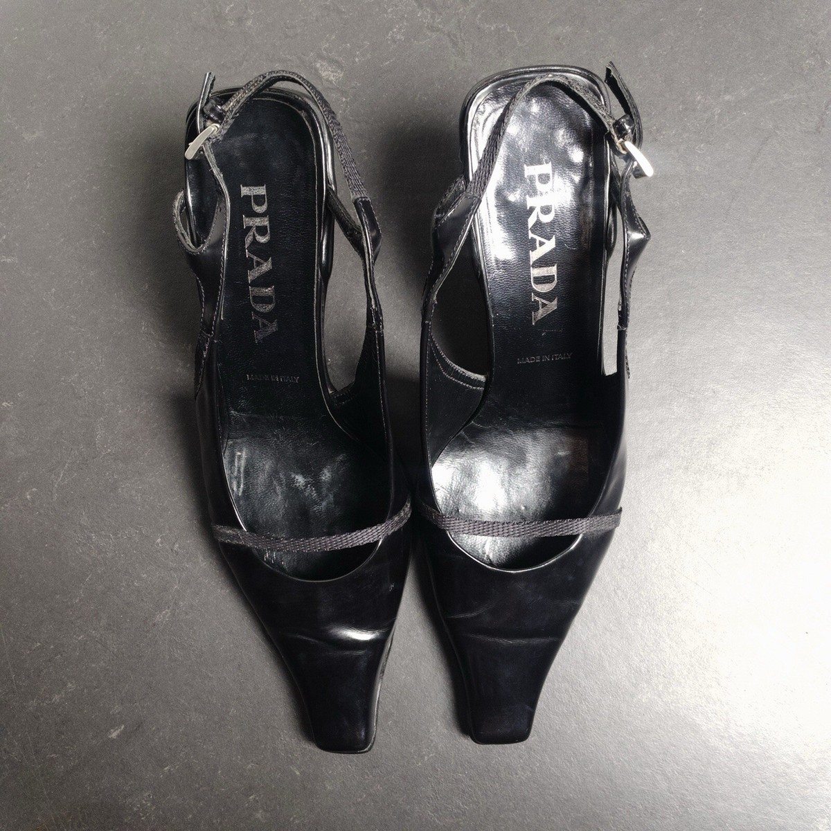 Prada SS 2000 leather slingback heels | eBay UK