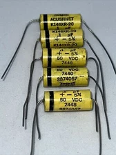 0.1 uF 50 VDC Axial Poly Film Capacitors 5% By ACUSHNET New Lot of 4  K146XR-20