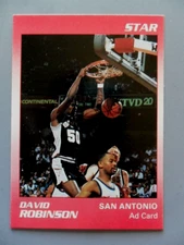1990-91 Star David Robinson Red Ad Card NM/MT *US Navy Admiral/NCAA/NBA HOF*