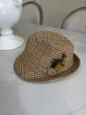 STETSON VINTAGE HAT Men s SIZE 7 1/4 Tweed Fedora with Feathers