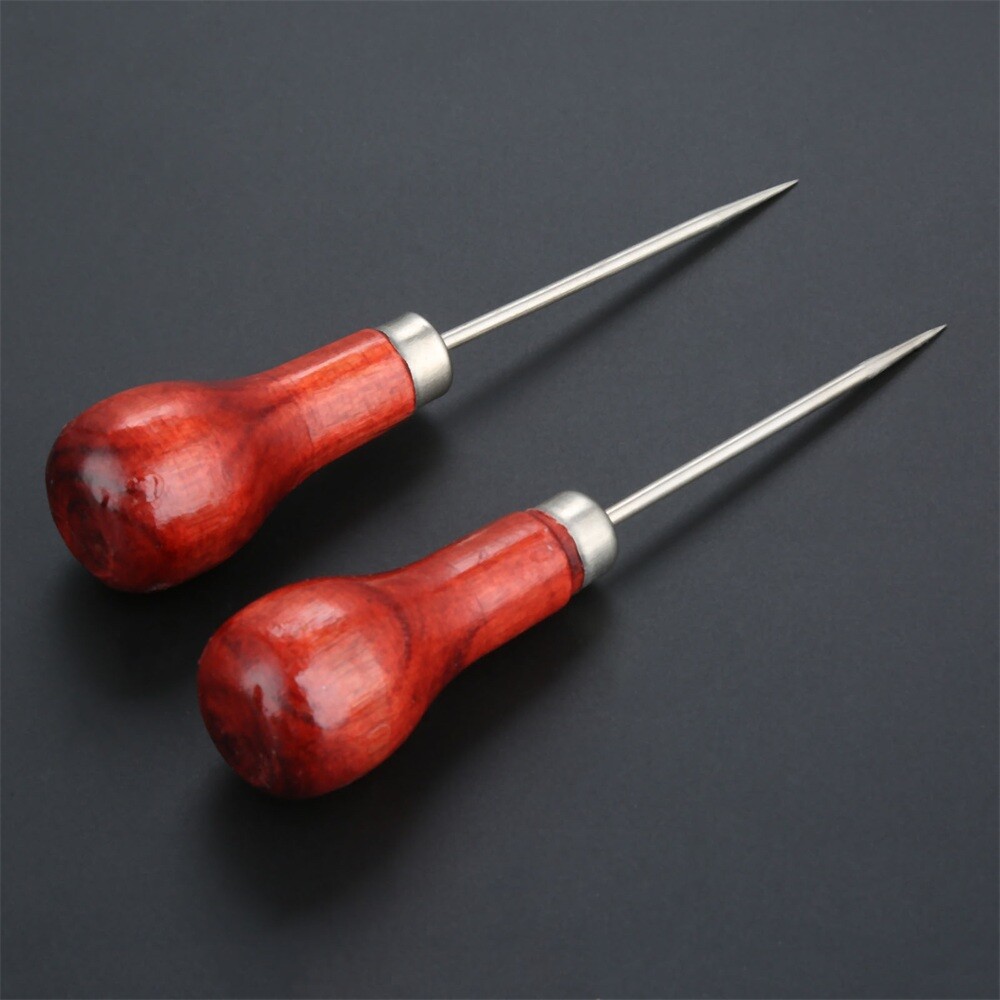 5pcs Sewing Awls Wood Metal 110mm Leathercraft Stitching Sewing Punch Tools