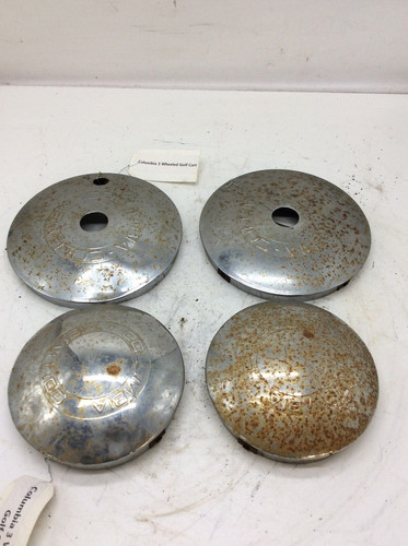 Columbia Chrome Silver Wheel Hub Cap Cover Set 1985 Par Car 3 Wheel Complete OEM