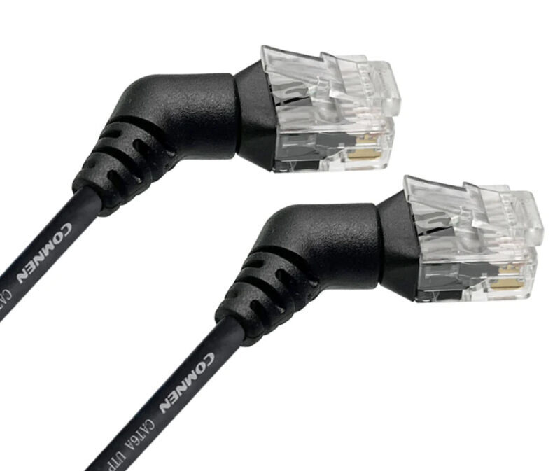 25cm CAT6 Ethernet Cable RJ45 UTP Internet Network Cable - Black Gold Plated
