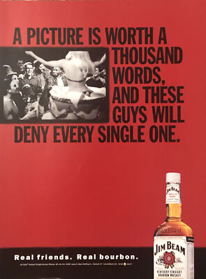 2001 Jim Beam Bourbon - Bachelor Party VTG 2000s PRINT AD Stripper From Cake