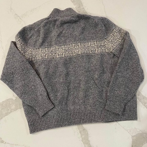 Brooks Brothers Cardigan Sweater Mens Large Gray Wool Blend Dark Brown Buttons - Picture 7 of 7