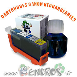 Cartouche Canon CLI521 Cyan rechargeable réservoir encre pour imprimante Pixma