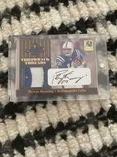 3/5 Peyton Manning, Signed, In Game Worn Jersey Card