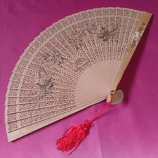 Japanese Sandalwood Folding fan Sensu Openwork carving 230mm Oogi Fragrant wood