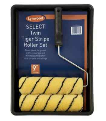 Lynwood Twin Tiger Streifen Roller Farbtablett Set 9'' gewebte Hülle großer Flor Kit