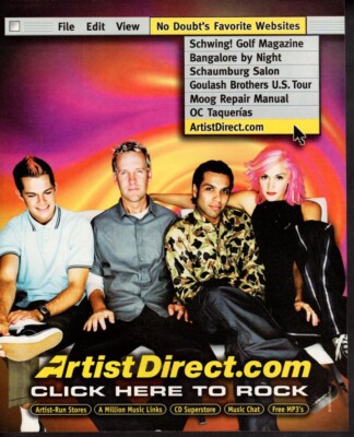 Vintage print advertisement Music Artist Direct No Doubt's Favorite Websites 99