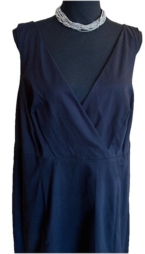 Lands End 16W 1X Black Scalloped Spring Minimalist Staple Feminine Classy Dress - Picture 3 of 7