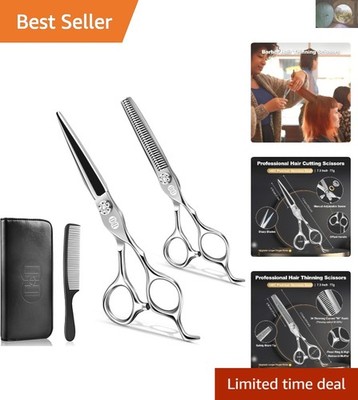 Ergonomic 440C Haircut & Thinning Scissors 7.3-Inch Set   Ideal for Home & Salon
